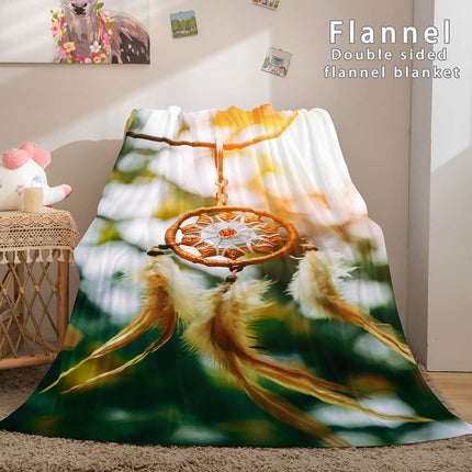 Magical Dream Catcher Flannel Fleece Reversible Sherpa Throw Blanket