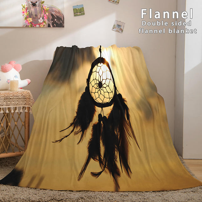 Magical Dream Catcher Flannel Fleece Reversible Sherpa Throw Blanket