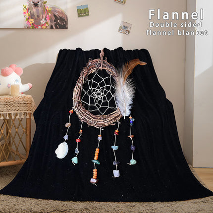 Magical Dream Catcher Flannel Fleece Reversible Sherpa Throw Blanket