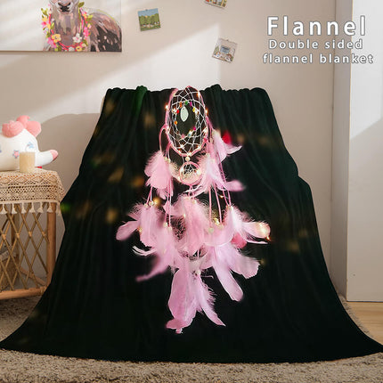 Magical Dream Catcher Flannel Fleece Reversible Sherpa Throw Blanket