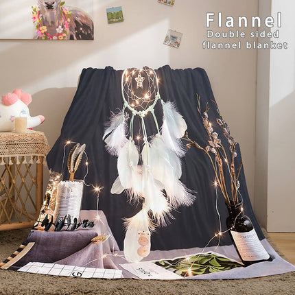 Magical Dream Catcher Flannel Fleece Reversible Sherpa Throw Blanket