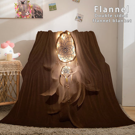 Magical Dream Catcher Flannel Fleece Reversible Sherpa Throw Blanket