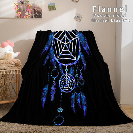 Magical Dream Catcher Flannel Fleece Reversible Sherpa Throw Blanket