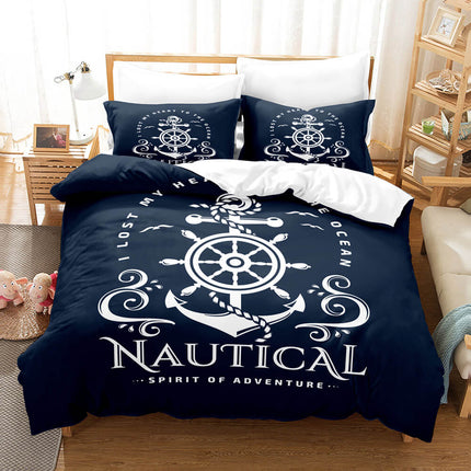 Marine Anchor Bedding Set Quilt Cover Room Decoration
