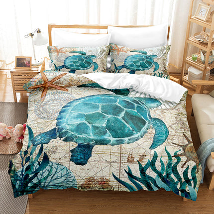 Marine Animal Bedding Set Quilt Cover Without Filler