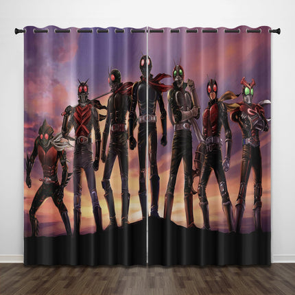 Masked Rider Curtains Pattern Blackout Window Drapes