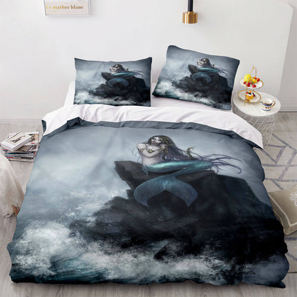 Mermaid Cosplay Bedding Set Kids Quilt Cover
