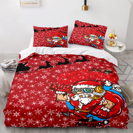 Merry Christmas Pattern Bedding Sets Quilt Cover Room Decoration