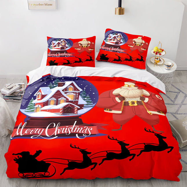 Merry Christmas Pattern Bedding Sets Quilt Cover Room Decoration