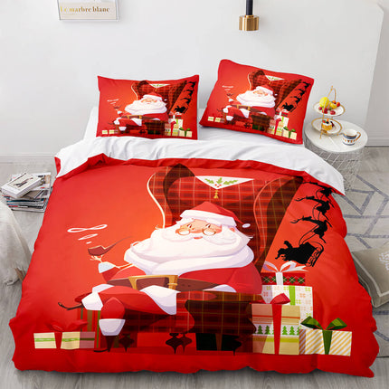 Merry Christmas Pattern Bedding Sets Quilt Cover Room Decoration