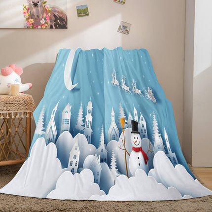 Merry Christmas Flannel Blanket Throw Blanket