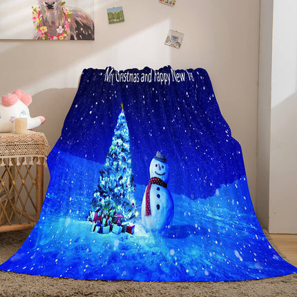Merry Christmas Flannel Blanket Throw Blanket