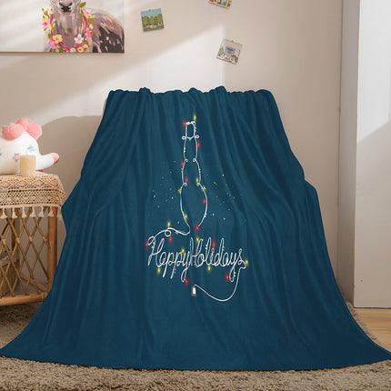 Merry Christmas Flannel Blanket Throw Blanket