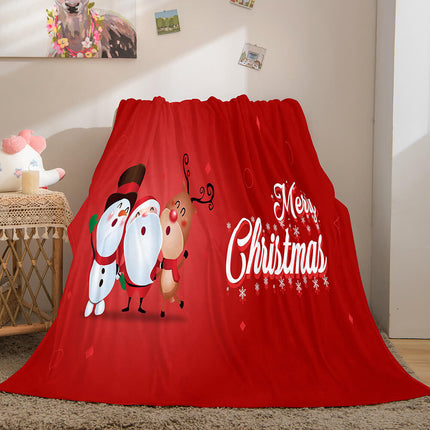 Merry Christmas Flannel Blanket Throw Blanket