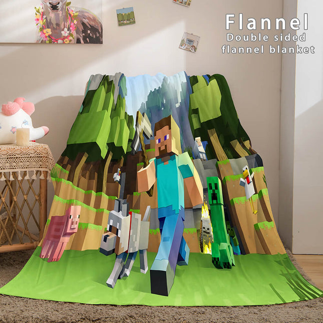 Minecraft Flannel Fleece Throw Cosplay Blanket