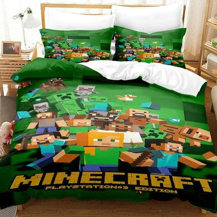 Minecraft Pattern Duvet Cover Kids Room Bedding Sets