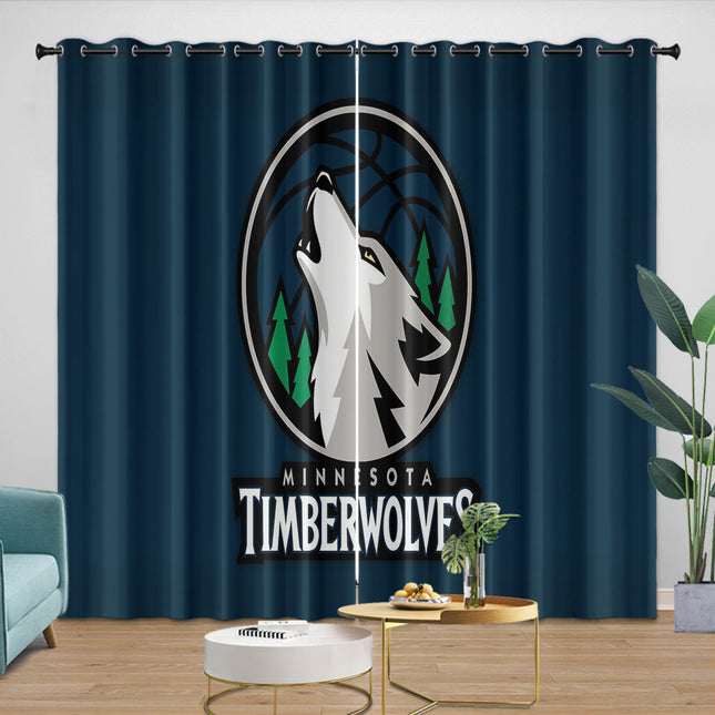 Minnesota Timberwolves Curtains Blackout Window Drapes Room Decoration