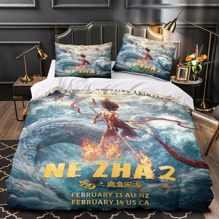 Movie Ne Zha 2 Bedding Set Quilt Cover Without Filler