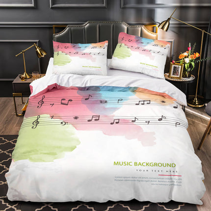 Music Print Bedding Set Quilt Duvet Covers Without Filler