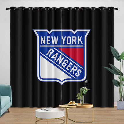 New York Rangers Curtains Blackout Window Drapes Room Decoration