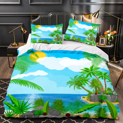 Ocean Beach Coconut tree Sea Bedding Sets Quilt Cover Without Filler