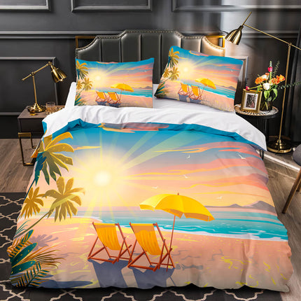 Ocean Beach Coconut tree Sea Bedding Sets Quilt Cover Without Filler