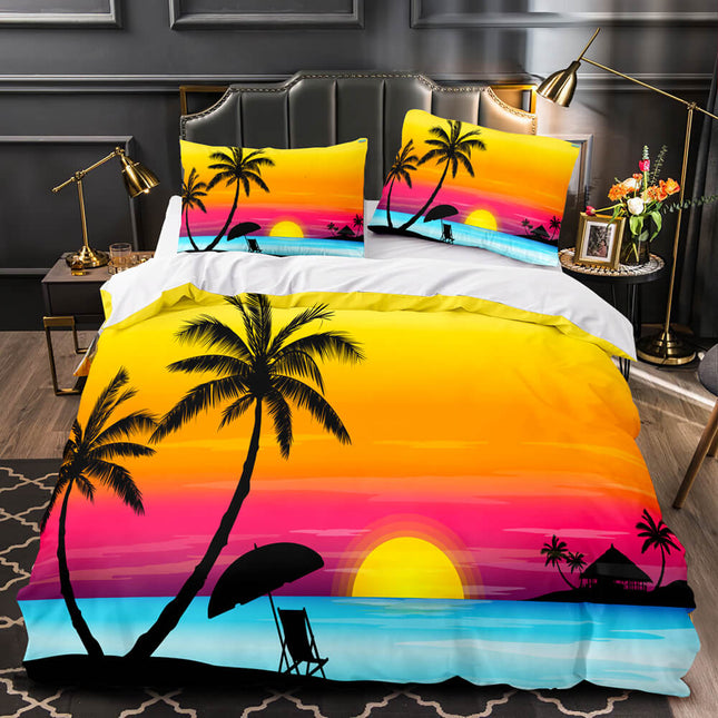 Ocean Beach Coconut tree Sea Bedding Sets Quilt Cover Without Filler