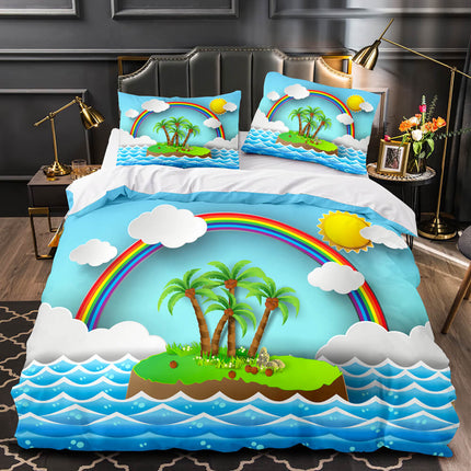 Ocean Beach Coconut tree Sea Bedding Sets Quilt Cover Without Filler