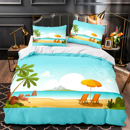 Ocean Beach Coconut tree Sea Bedding Sets Quilt Cover Without Filler