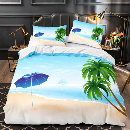 Ocean Beach Coconut tree Sea Bedding Sets Quilt Cover Without Filler