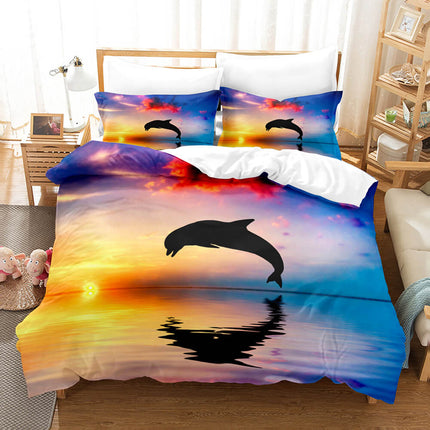Ocean Dolphin Bedding Set Quilt Cover Without Filler