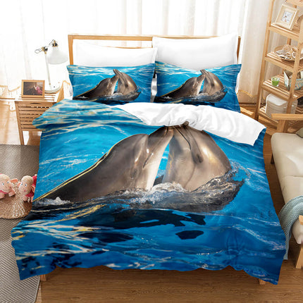 Ocean Dolphin Bedding Set Quilt Cover Without Filler