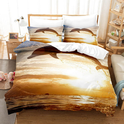 Ocean Dolphin Bedding Set Quilt Cover Without Filler