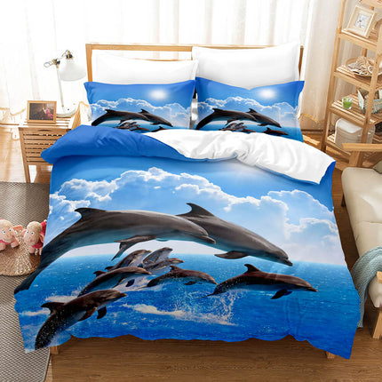 Ocean Dolphin Bedding Set Quilt Cover Without Filler