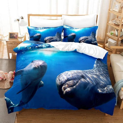 Ocean Dolphin Bedding Set Quilt Cover Without Filler