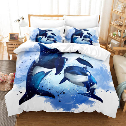 Ocean Dolphin Bedding Set Quilt Cover Without Filler