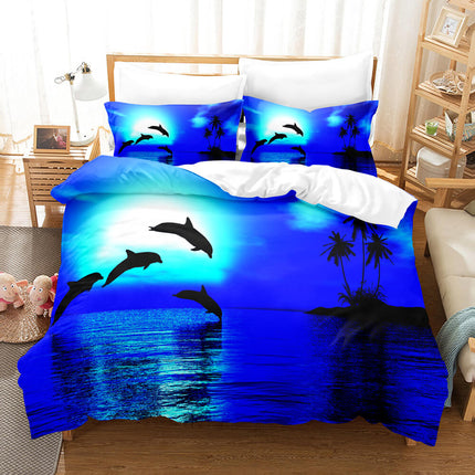 Ocean Dolphin Bedding Set Quilt Cover Without Filler