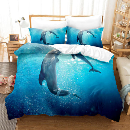 Ocean Dolphin Bedding Set Quilt Cover Without Filler