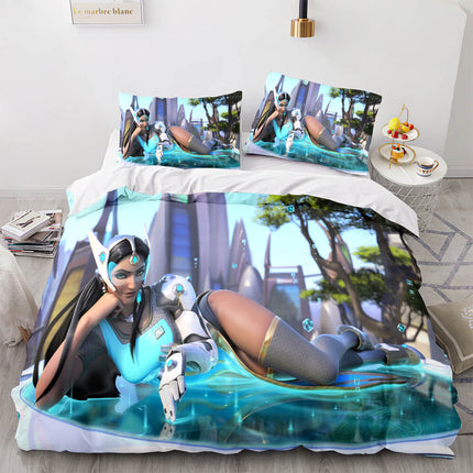 PS4 Overwatch Pattern Bedding Set Quilt Covers Room Decoration