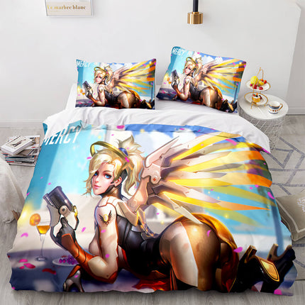 PS4 Overwatch Pattern Bedding Set Quilt Covers Room Decoration