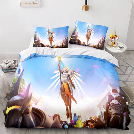 PS4 Overwatch Pattern Bedding Set Quilt Covers Room Decoration