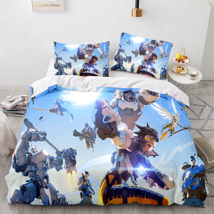 PS4 Overwatch Pattern Bedding Set Quilt Covers Room Decoration