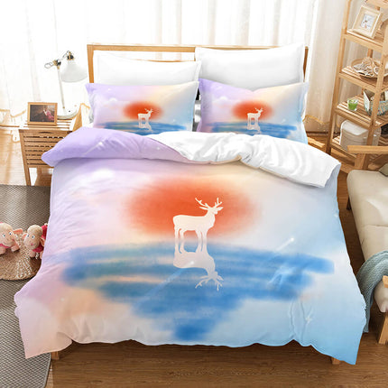 Pere David's deer Bedding Set Elk Quilt Cover Without Filler