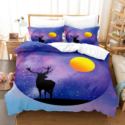 Pere David's deer Bedding Set Elk Quilt Cover Without Filler