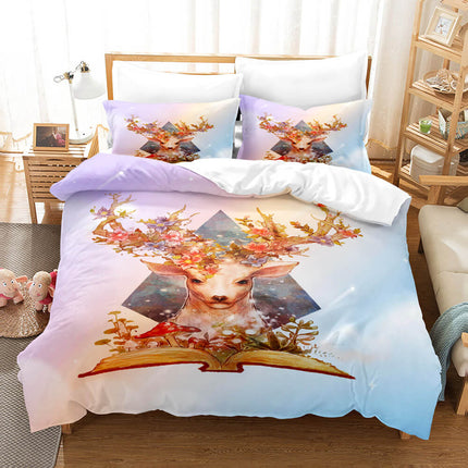 Pere David's deer Bedding Set Elk Quilt Cover Without Filler