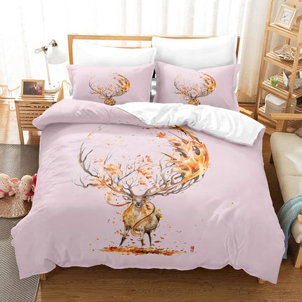 Pere David's deer Bedding Set Elk Quilt Cover Without Filler