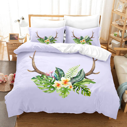 Pere David's deer Bedding Set Elk Quilt Cover Without Filler
