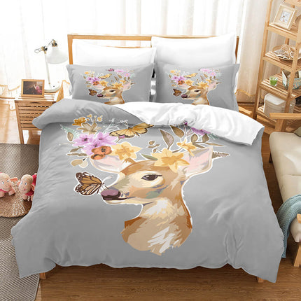 Pere David's deer Bedding Set Elk Quilt Cover Without Filler