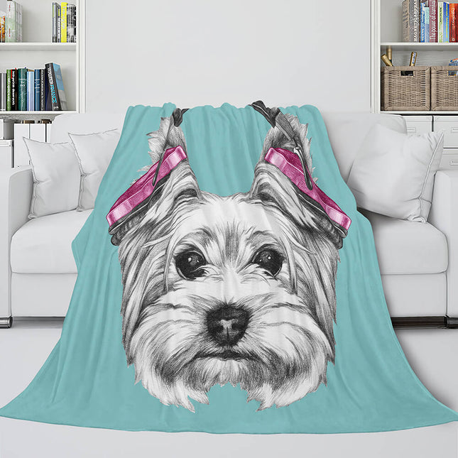 Pet Puppy Dog Flannel Blanket Room Decoration