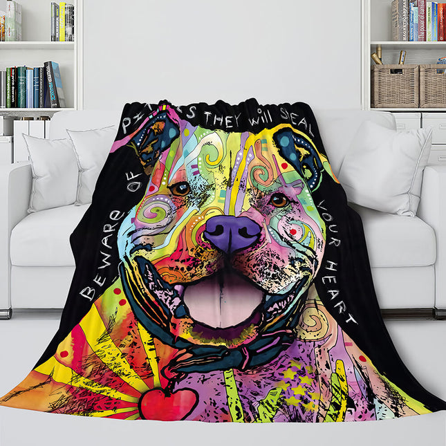 Pet Puppy Dog Flannel Blanket Room Decoration